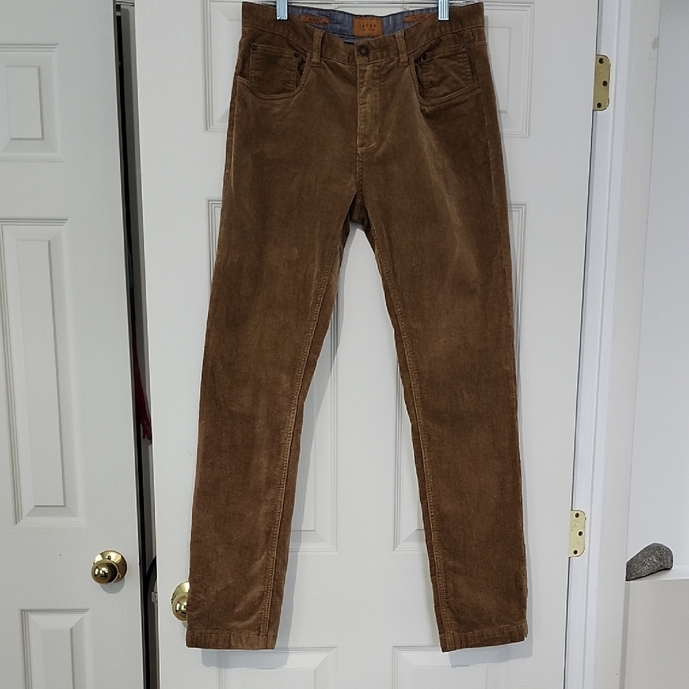 Jachs NY Dark Tan Corduroy Men's Bowie 6 Pocket Straight Leg Pants